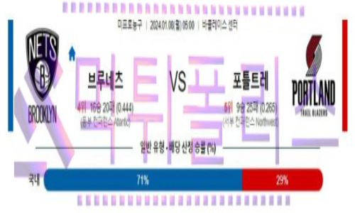 01월08일 브루클린 vs 포틀랜드 nba농구분석
