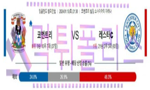 01월13일 코벤트리 vs 레스터 해축분석