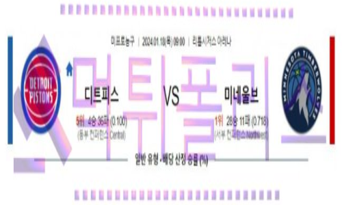 01월18일 디트로이트 vs 미네소타 nba농구분석