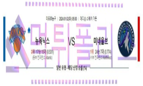 01월02일 뉴욕닉스 vs 미네소타 nba농구분석