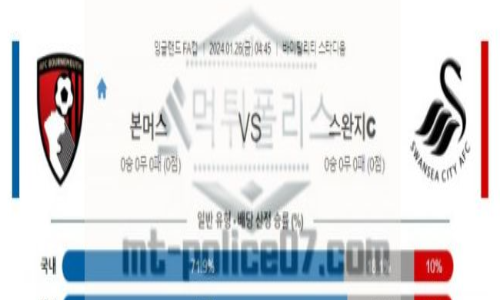 01월26일 본머스 vs 스완지 해축분석