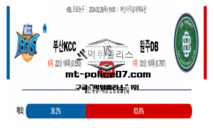 2월 29일 19:00 KBL 부산KCC vs 원주DB 2월 29일 19:00 KBL 부산KCC vs 원주DB