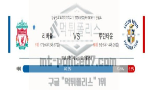 02월 22일 리버풀 vs 루턴타운 해축분석