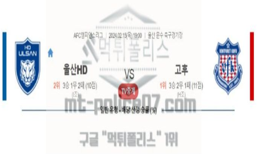 02월 15일 울산 현대 vs 고후 축구 분석