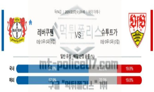 02월 07일 레버쿠젠 vs 슈투트가르트 해축분석