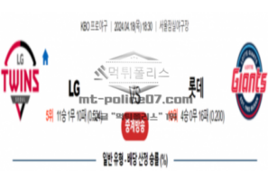 2024년 4월 18일 18:30 KBO프로야구 LG vs 롯데 야구분석