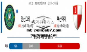 2024년 5월 27일 19:30 K리그2 안산 그리너스 FC : 부산 아이파크 스포츠 분석 2024년 5월 27일 19:30 K리그2 안산 그리너스 FC : 부산 아이파크 스포츠 분석