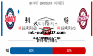 2024년 6월 12일 18:30 KBO 롯데 : 키움 스포츠 픽