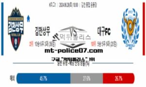 2024년 6월 29일 18:00 K리그1 김천상무 vs 대구FC 스포츠 픽 2024년 6월 29일 18:00 K리그1 김천상무 vs 대구FC 스포츠 픽