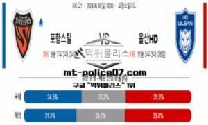2024년 6월 30일 18:00 K리그1 포항 스틸러스 vs 울산HD 스포츠 픽 2024년 6월 30일 18:00 K리그1 포항 스틸러스 vs 울산HD 스포츠 픽