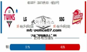 2024년 7월 18일 18:30 KBO 프로야구 LG vs SSG 스포츠 픽