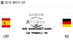2024년 7월 6일 01:00 유로2024 8강전 축구 스페인 vs 독일 스포츠 픽 2024년 7월 6일 01:00 유로2024 8강전 축구 스페인 vs 독일 스포츠 픽