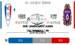 2024년 8월 12일 19:30 K리그2 수원삼성 vs FC안양 스포츠 픽 2024년 8월 12일 19:30 K리그2 수원삼성 vs FC안양 스포츠 픽