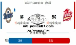 2024년 8월 14일 18:30 KBO 프로야구 NC vs SSG 스포츠 픽