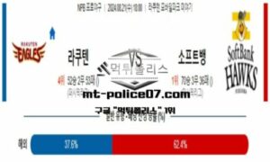 2024년 8월 21일 18:00 NPB 일본야구 라쿠텐 vs 소프트뱅크 스포츠 픽 2024년 8월 21일 18:00 NPB 일본야구 라쿠텐 vs 소프트뱅크 스포츠 픽