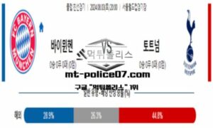 2024년 8월 3일 20:00 클럽 친선경기 바이에른 뮌헨 vs 토트넘 스포츠 픽