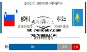 2024년 9월 10일 03:45 UEFA 네이션스리그 슬로베니아 vs 카자흐스탄 스포츠 픽