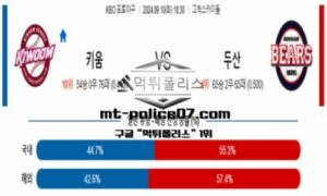 2024년 9월 10일 18:30 KBO 프로야구 키움 vs 두산 스포츠 픽