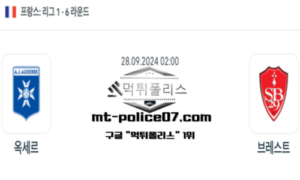 2024년 9월 28일 02:00 프랑스 리그1 옥세르 vs 브레스트 스포츠 픽