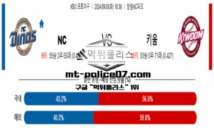 2024년 9월 3일 18:30 KBO 프로야구 NC vs 키움 스포츠 픽