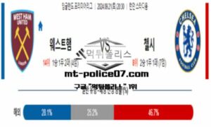 2024년 9월 21일 20:30 잉글랜드 프리미어리그 웨스트햄 vs 첼시 스포츠 픽