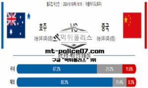 2024년 10월 10일 18:10 월드컵 예선전 호주 vs 중국 스포츠 픽