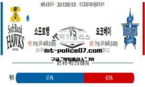 2024년 10월 29일 18:30 NPB 일본야구 소프트뱅크 vs 요코하마 스포츠 픽 2024년 10월 29일 18:30 NPB 일본야구 소프트뱅크 vs 요코하마 스포츠 픽