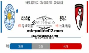 2024년 10월 5일 23:00 잉글랜드 프리미어리그 레스터 시티 vs 본머스 스포츠 픽