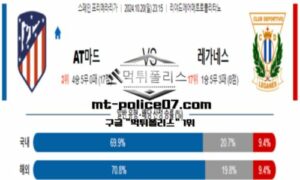 2024년 10월 20일 23:15 스페인 프리메라리가 AT마드리드 vs 레가네스 스포츠 픽