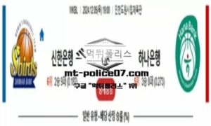 2024년 12월 05일 19:00 WKBL 프로농구 신한은행 vs 하나은행 스포츠 픽