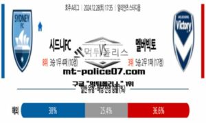 2024년 12월 28일 17:35 호주A리그 시드니 vs 멜버른 빅토리 스포츠 픽 2024년 12월 28일 17:35 호주A리그 시드니 vs 멜버른 빅토리 스포츠 픽
