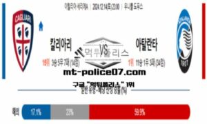 2024년 12월 14일 23:00 이탈리아 세리에A 칼리아리 vs 아탈란타 스포츠 픽 2024년 12월 14일 23:00 이탈리아 세리에A 칼리아리 vs 아탈란타 스포츠 픽