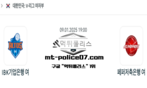 2025년 1월 9일 19:00 V-리그 여자배구 IBK 기업은행 vs 페퍼저축은행 스포츠 픽 2025년 1월 9일 19:00 V-리그 여자배구 IBK 기업은행 vs 페퍼저축은행 스포츠 픽
