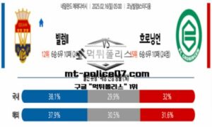 2025년 2월 16일 05:00 네덜란드 에레디비시 빌럼 vs 흐로닝언 스포츠 픽 2025년 2월 16일 05:00 네덜란드 에레디비시 빌럼 vs 흐로닝언 스포츠 픽