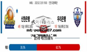 2025년 2월 12일 19:00 WKBL 프로농구 신한은행 vs 우리은행 스포츠 픽 2025년 2월 12일 19:00 WKBL 프로농구 신한은행 vs 우리은행 스포츠 픽