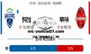 2025년 2월 14일 19:00 V-리그 프로배구 현대건설 vs 페퍼저축은행 스포츠 픽 2025년 2월 14일 19:00 V-리그 프로배구 현대건설 vs 페퍼저축은행 스포츠 픽