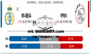 2025년 2월 14일 02:45 UEFA 유로파리그 위니옹SG vs 아약스 스포츠 픽 2025년 2월 14일 02:45 UEFA 유로파리그 위니옹SG vs 아약스 스포츠 픽