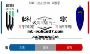 2025년 2월 15일 16:00 호주 A리그 웨스턴 유나이티드 vs 오클랜드 스포츠 픽 2025년 2월 15일 16:00 호주 A리그 웨스턴 유나이티드 vs 오클랜드 스포츠 픽