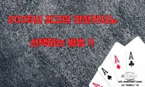 2025년 안전 카지노 선택 가이드: 신뢰할 수 있는 사이트 찾는 법