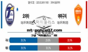 2025년 3월 26일 19:00 일본 YBC 르방컵 오이타 vs 야마구치 스포츠 픽