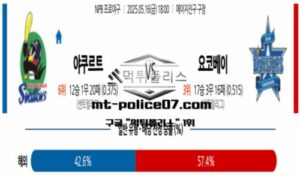 2025년 5월 16일 18:00 NPB 일본야구 야쿠르트 vs 요코하마 스포츠 픽