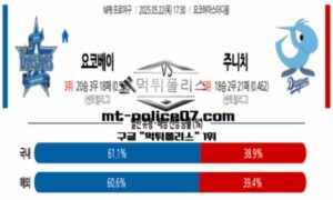 2025년 5월 22일 17:30 NPB 일본야구 요코하마 vs 주니치 스포츠 픽