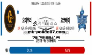 2025년 8월 1일 18:00 NPB 일본야구 요미우리 vs 요코하마 스포츠 픽 2025년 8월 1일 18:00 NPB 일본야구 요미우리 vs 요코하마 스포츠 픽