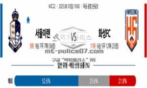 2025년 8월 10일 19:00 K리그 2 서울 이랜드 FC vs 화성FC 스포츠 픽