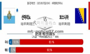 2025년 9월 07일 03:45 월드컵 예선전 산마리노 vs 보스니아 헤르체고비나 스포츠 픽 2025년 9월 07일 03:45 월드컵 예선전 산마리노 vs 보스니아 헤르체고비나 스포츠 픽