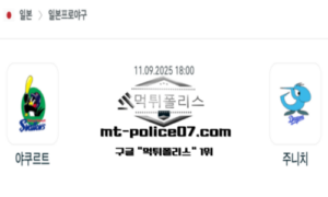 2025년 9월 11일 18:00 NPB 일본야구 야쿠르트 vs 주니치 스포츠 픽