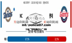 2025년 9월 19일 18:30 KBO 프로야구 NC vs 롯데 스포츠 픽 2025년 9월 19일 18:30 KBO 프로야구 NC vs 롯데 스포츠 픽