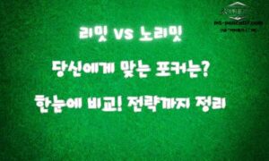 노리밋 vs 리밋 홀덤의 차이와 고수들의 노하우: 전략적 포커 운영법 정리