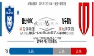 2025년 9월 17일 19:00 AFC 챔피언스리그 울산HD vs 청두 룽청 스포츠 픽 2025년 9월 17일 19:00 AFC 챔피언스리그 울산HD vs 청두 룽청 스포츠 픽