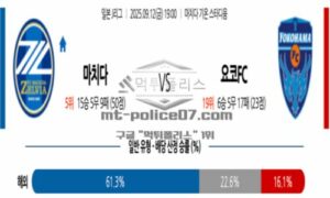 2025년 9월 12일 19:00 일본 J리그 1 마치다 젤비아 vs 요코하마 FC 스포츠 픽